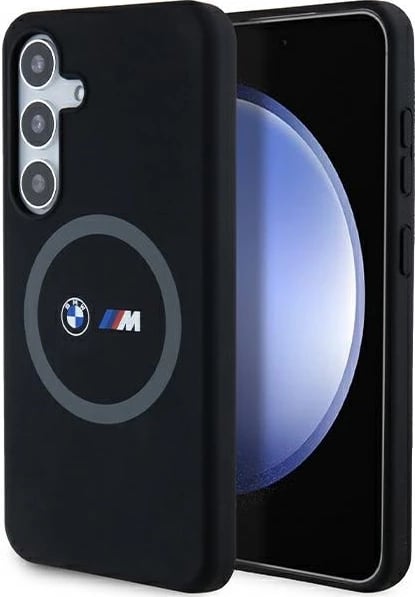 Mbështjellës BMW M Silicone Printed Ring MagSafe për Samsung Galaxy S24, i zi
