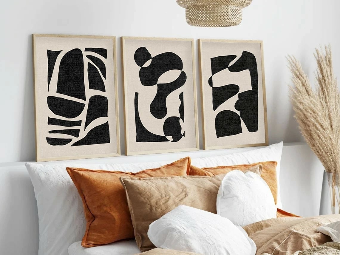 Pikturë dekorative me kornizë MDF (3 copë), Wallity, Huhu201, 50x70cm