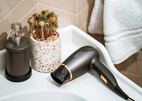 Tharëse flokësh, Camry, CR2261, 1200W, 2 temperatura 2 shpejtësi, dorezë e palosshme, koncentrator, kabllo 1.8m, gri metalike me pjesë ari