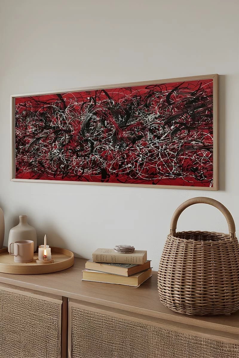 Pikturë dekorative me kornizë, Wallity, Artsmdfyty10-3370, shumëngjyrëshe, 33x70cm