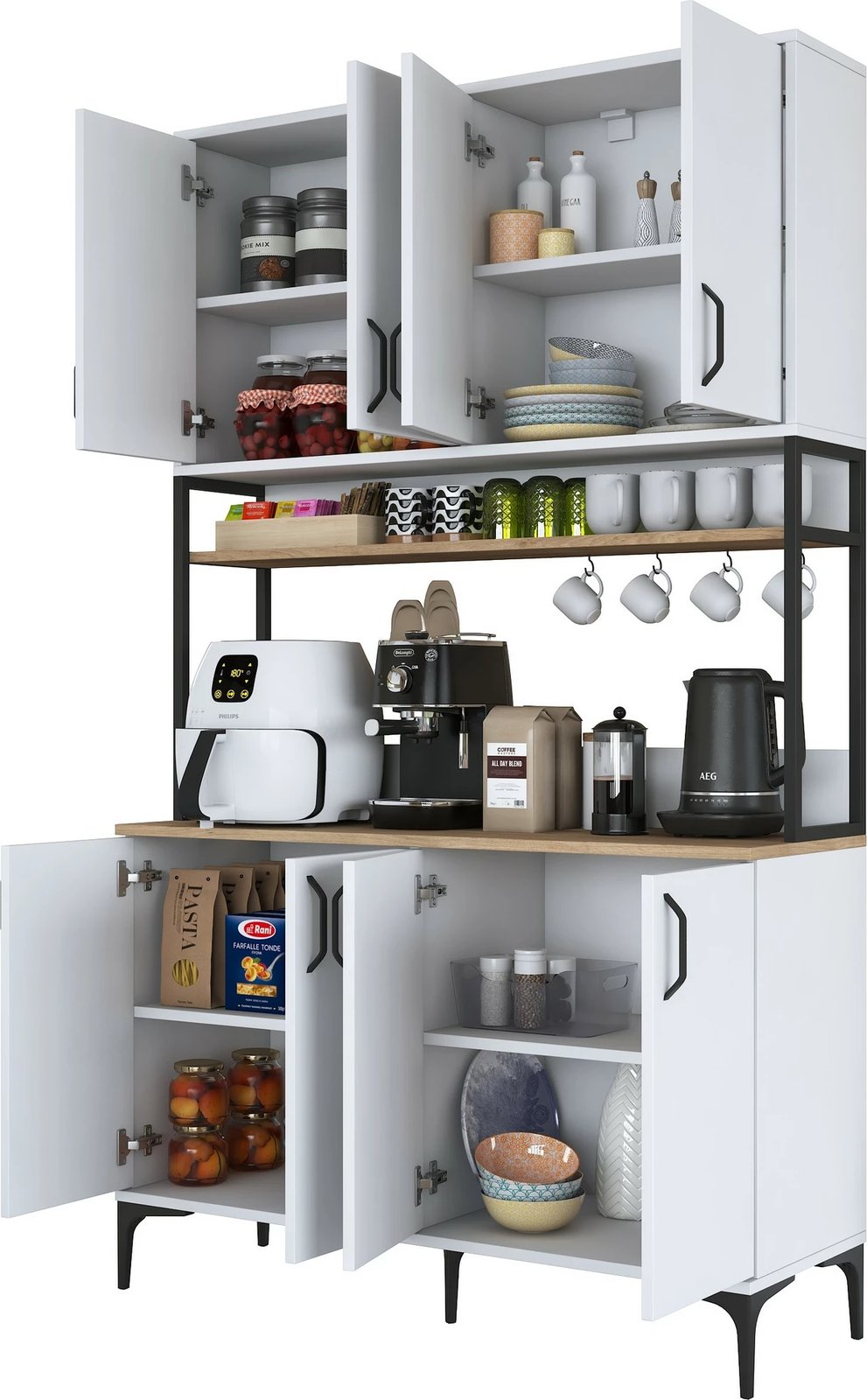 Dollap shumëfunksional Skye Decor, ngjyrë arre dhe e bardhë, JE173 - 3399