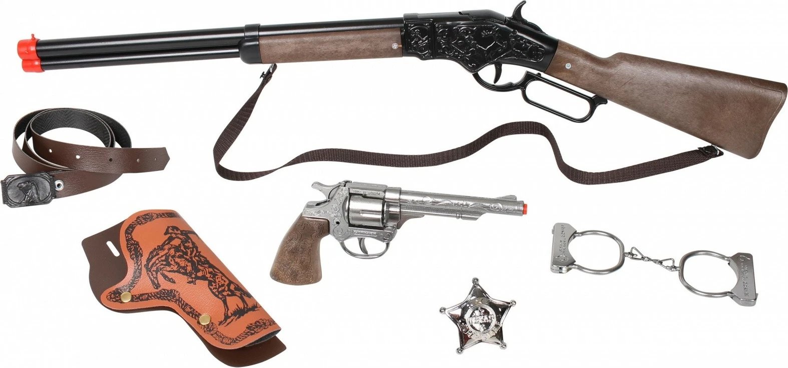 Set cowboy Pulio Gonher, metal e plastikë, për djem, Silver/Wood-like