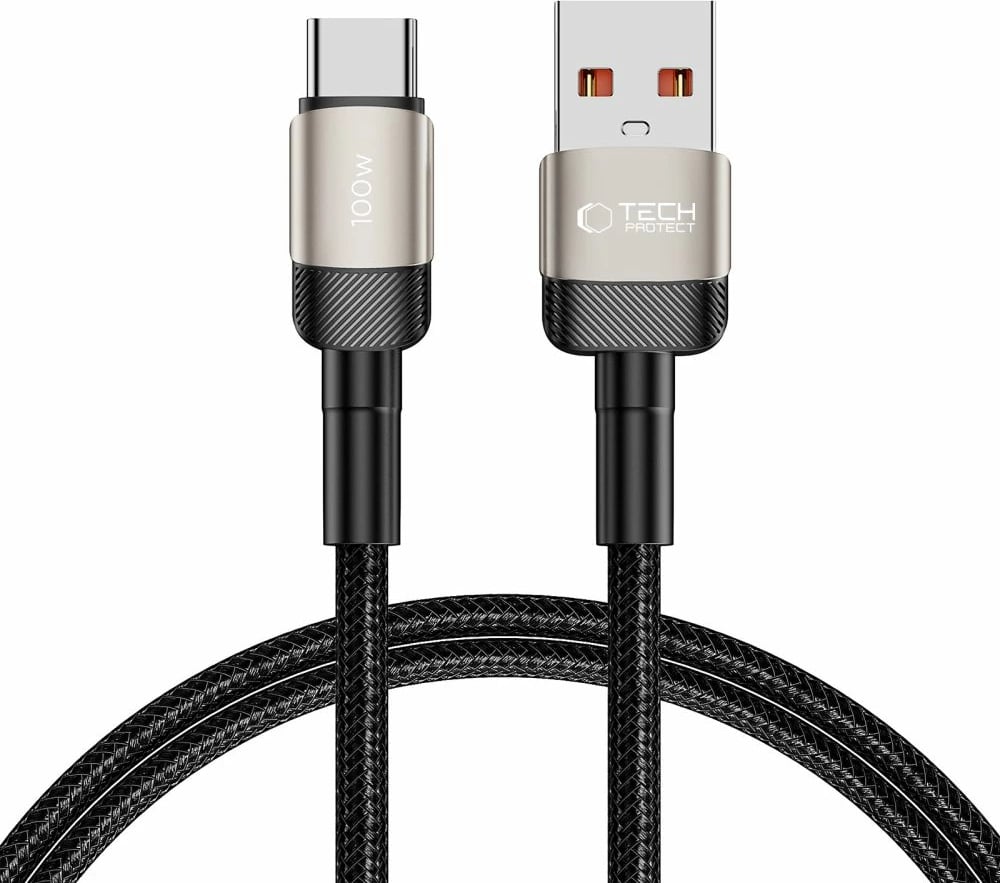Kabllo Tech-Protect UltraBoost Evo, USB-C në USB-A, 1m, 100W, titanium