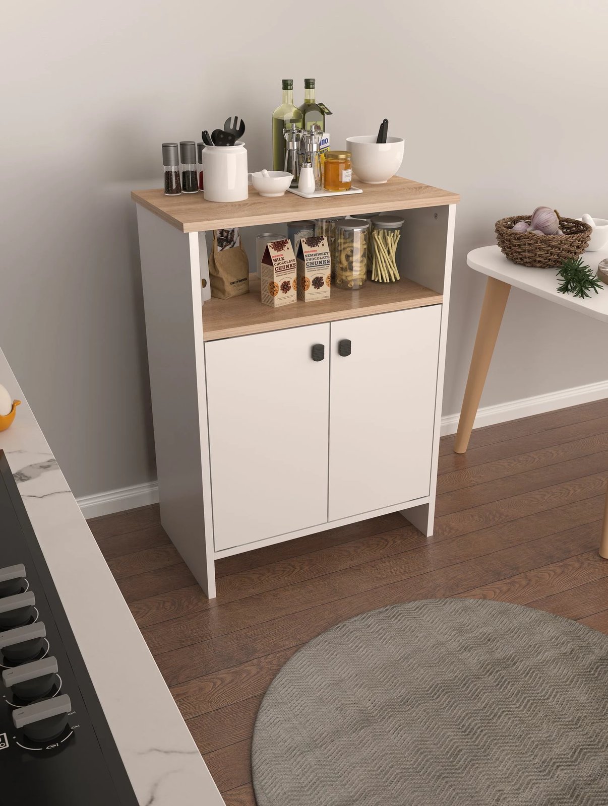 Dollap multifunksional Hanah Home, ngjyrë sonomo-bardhë