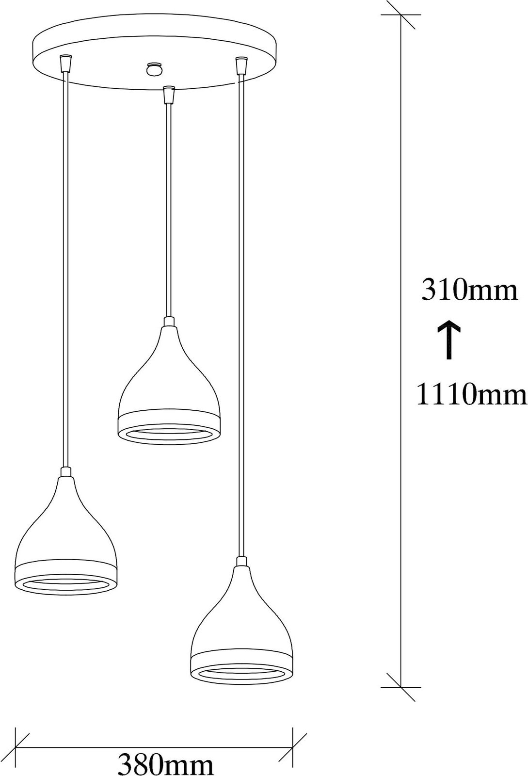 Llambë tavani Opviq, Yıldo - 7036, e zezë dhe bakri, lartësi e rregullueshme