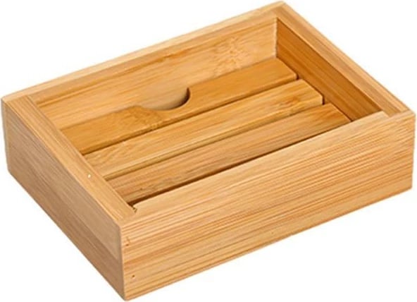 Mbajtëse sapuni ΚΥΚΛΩΨ, bambu, 8x10.8x3cm