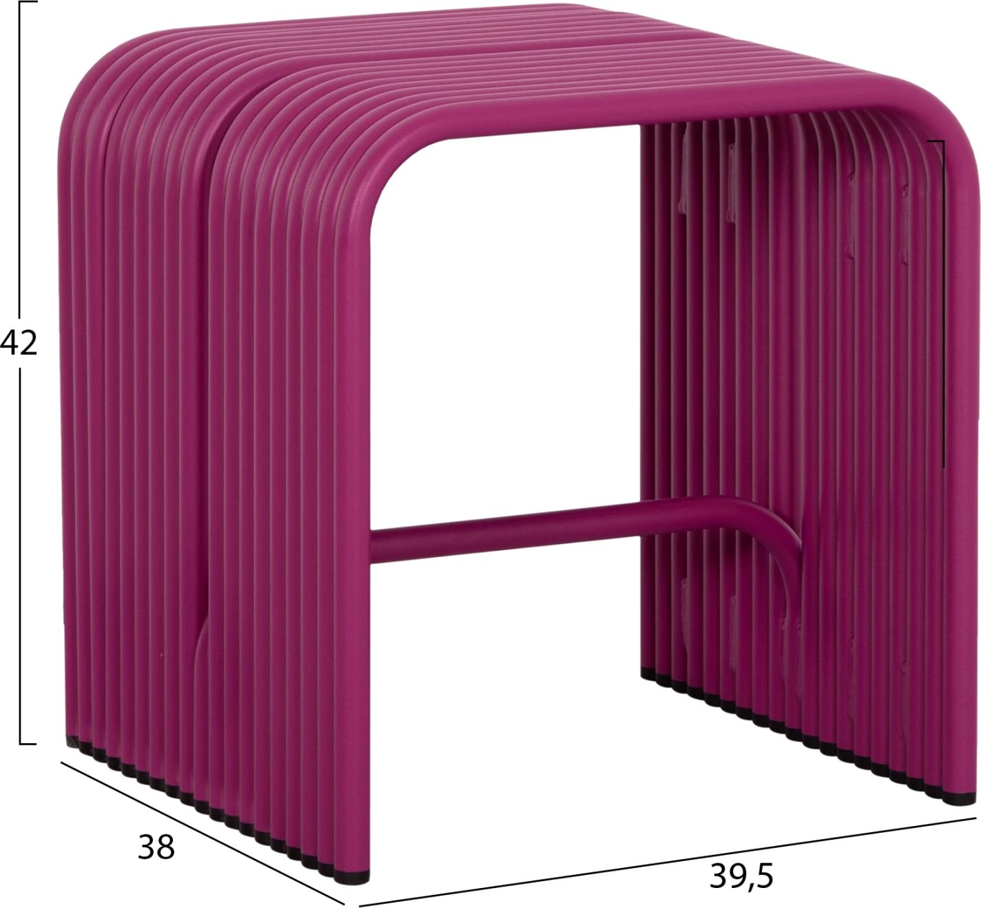 Stool i ulët INTREPID, alumin, ngjyrë vjollcë, 40x38x42.5cm