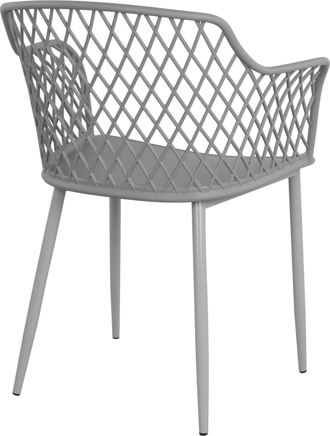 Karrige me krahë polipropileni Jocelyn FH8510.10 gri me këmbë metalike 62x55.5x79cm, set prej 4 copë