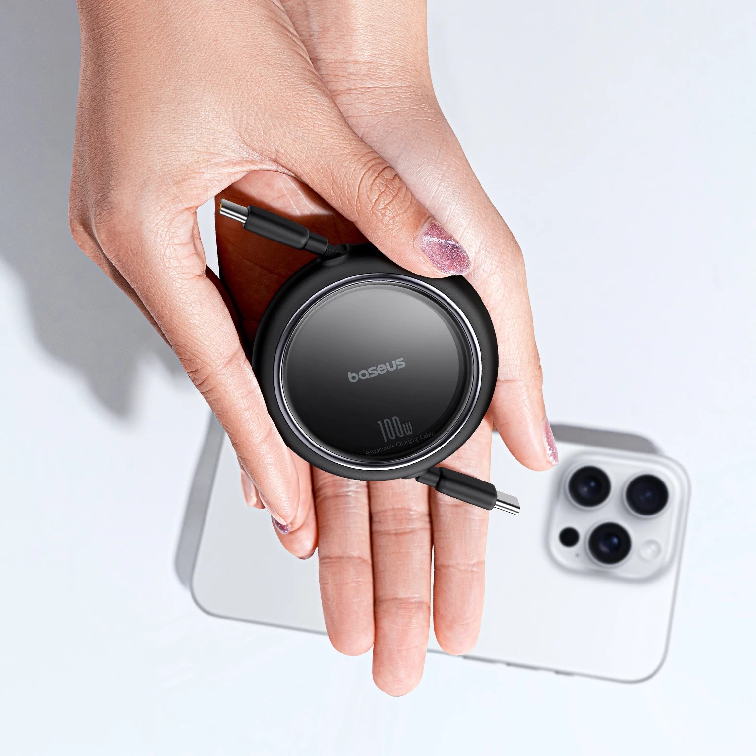 Kabllo USB-C në USB-C Baseus Free2Draw Mini 100W, 1m, e zezë