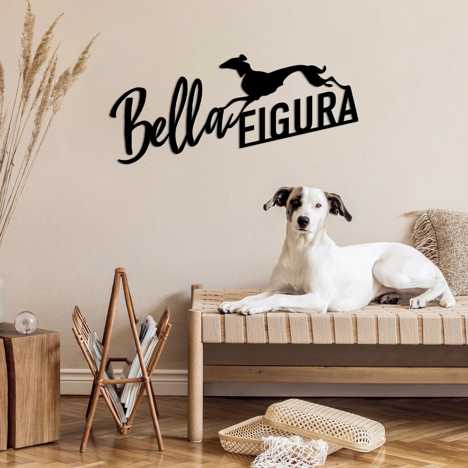 Aksesor dekorativ metalik për mur, Wallity Bella Figura 3, ngjyrë e zezë, 60x27cm