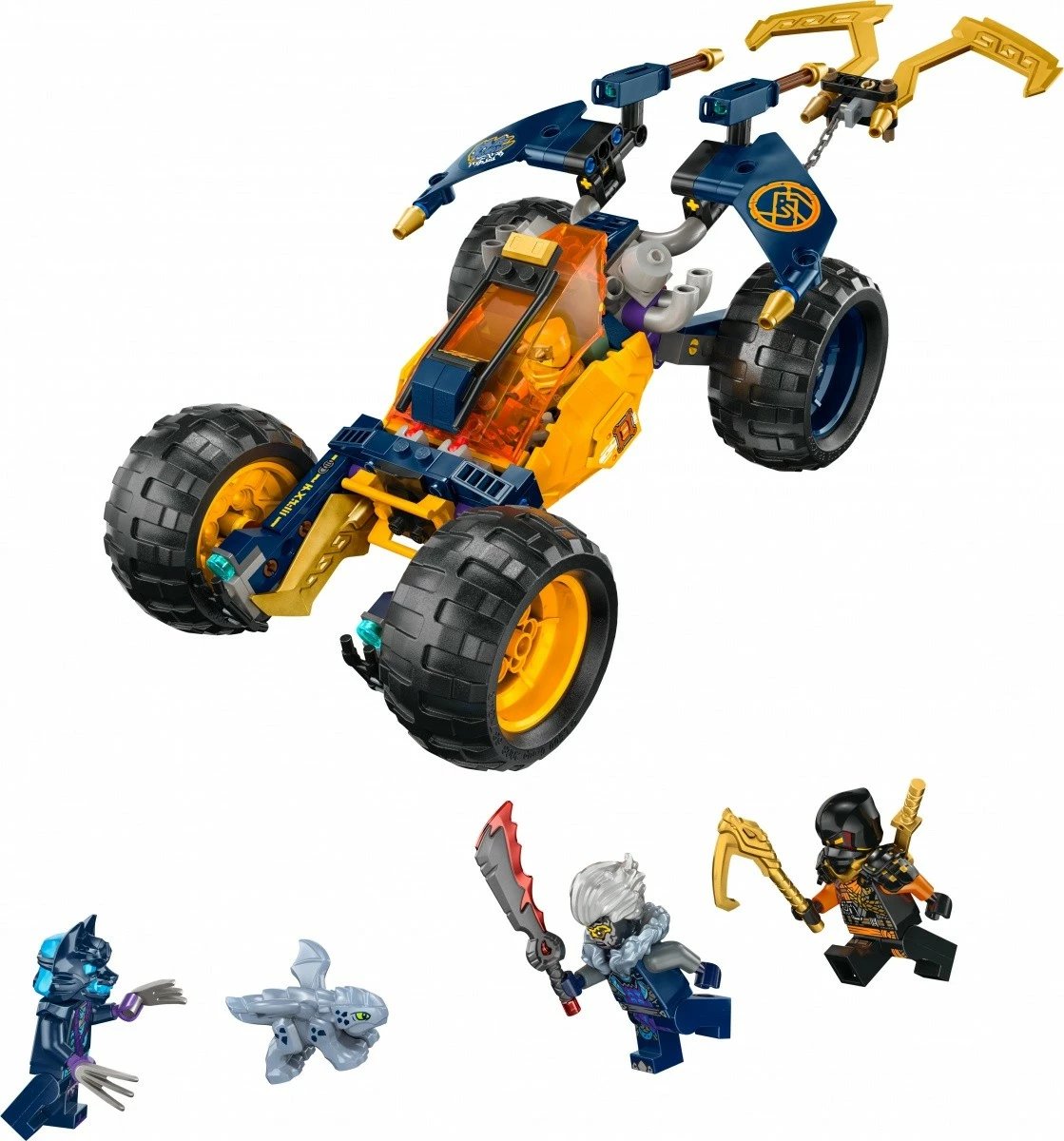 Set LEGO Ninjago Off-Road Vehicle of Ninja Arin 71811, 267 pjesë, me minifigura dhe dragua, për fëmijë, Verdhë