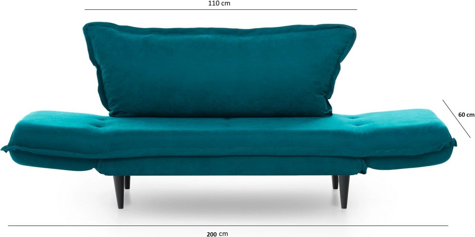 Divan-krevat 2 vendësh, Atelier del Sofa, Vino Daybed, ngjyrë petrol green, GR124\01