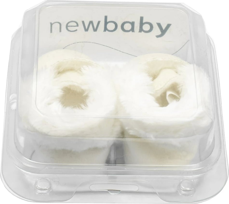 Papuçe dimri bebe, NEW BABY, 0-3 muaj, mbyllje me rrip ngjitës, shtresë fleece, shollë sintetike e hollë BPA-free, gjatësi shollë 10 cm, bezhë