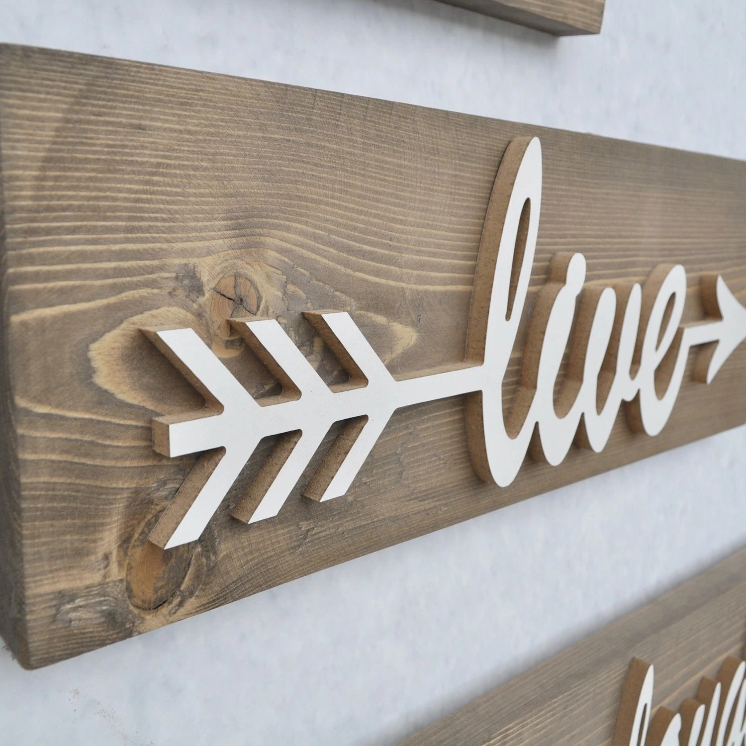 Aksesor dekorativ muri, dru bredhi, ngjyrë arre, set prej 3 copash, Skye Decor, Aa085