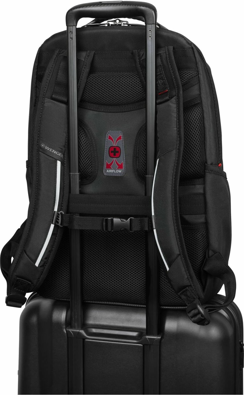 Çantë shpine Wenger Cosmic 17 inç me xhep për tablet, e zezë