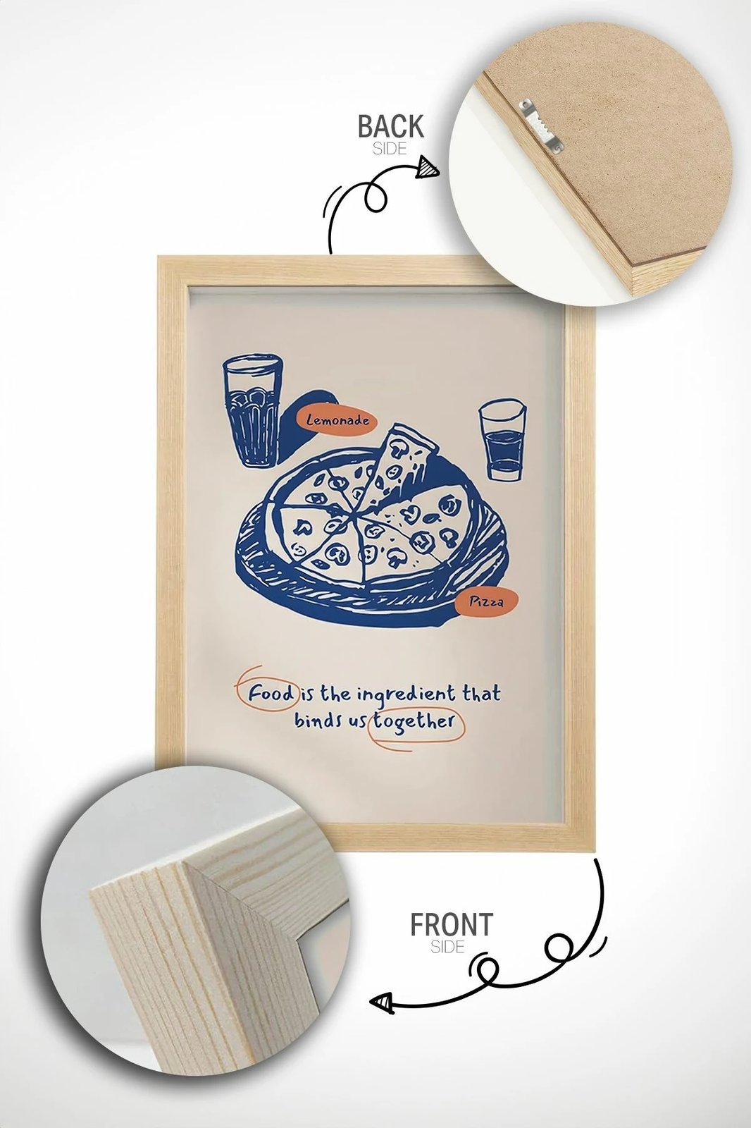 Pikturë dekorative me kornizë, Wallity, Ersy1Ham33, shumëngjyrëshe, 33x48cm