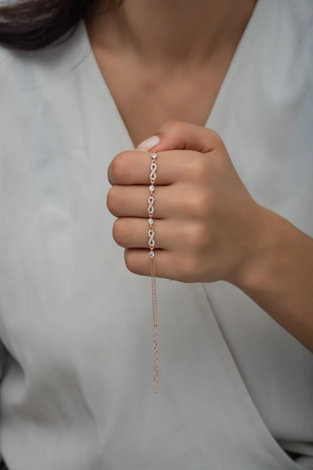 Byzylyk argjendi Jumeon, ngjyrë rozë e bardhë, NRZ99603