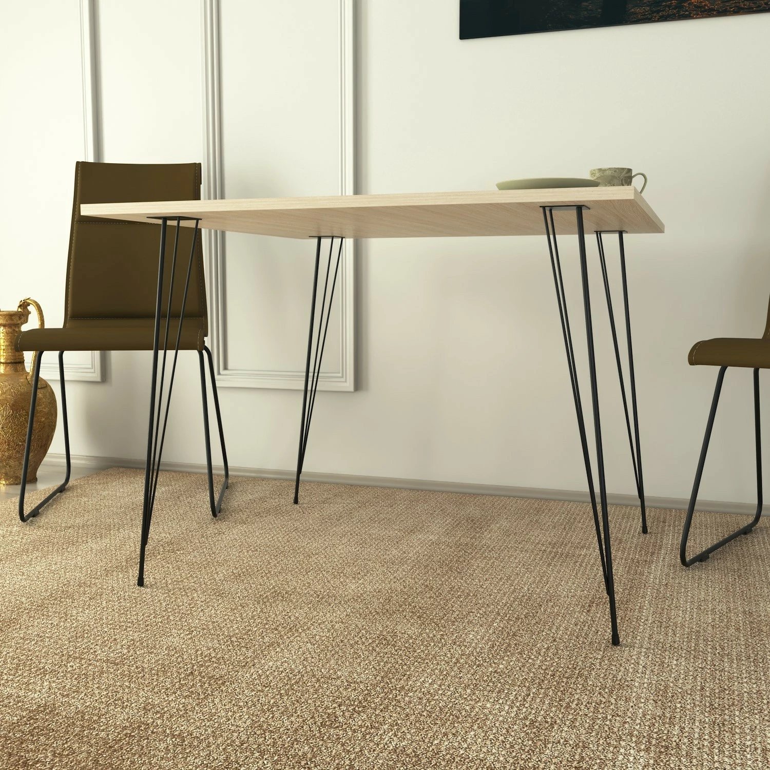 Tavolinë Hanah Home, katrore, ngjyrë lisi, Sandalf