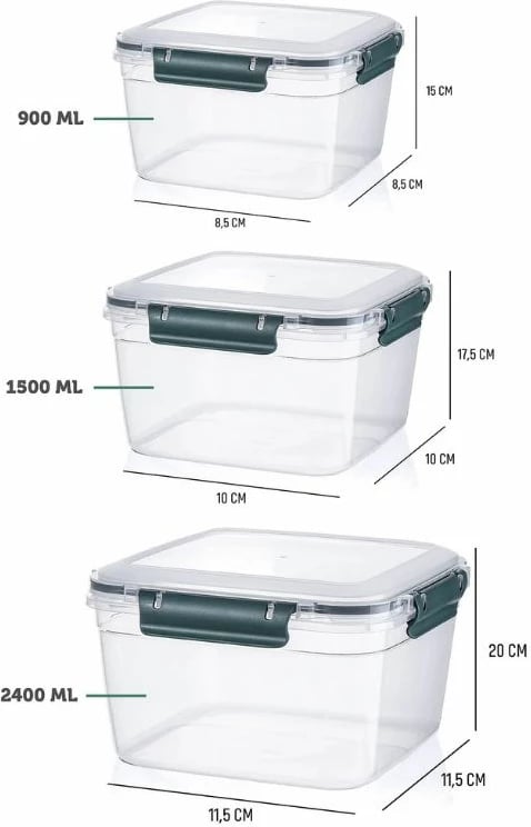 Set kuti plastike për organizim (3 copë), Hermia, PZR-023