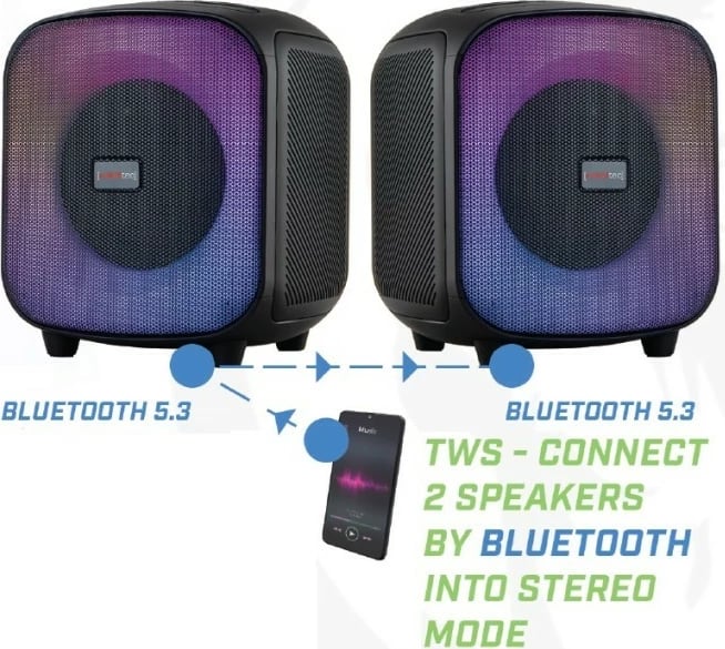 Altoparlant Bluetooth Rebeltec PowerCUBE 500, 60W, IPX4, i zi
