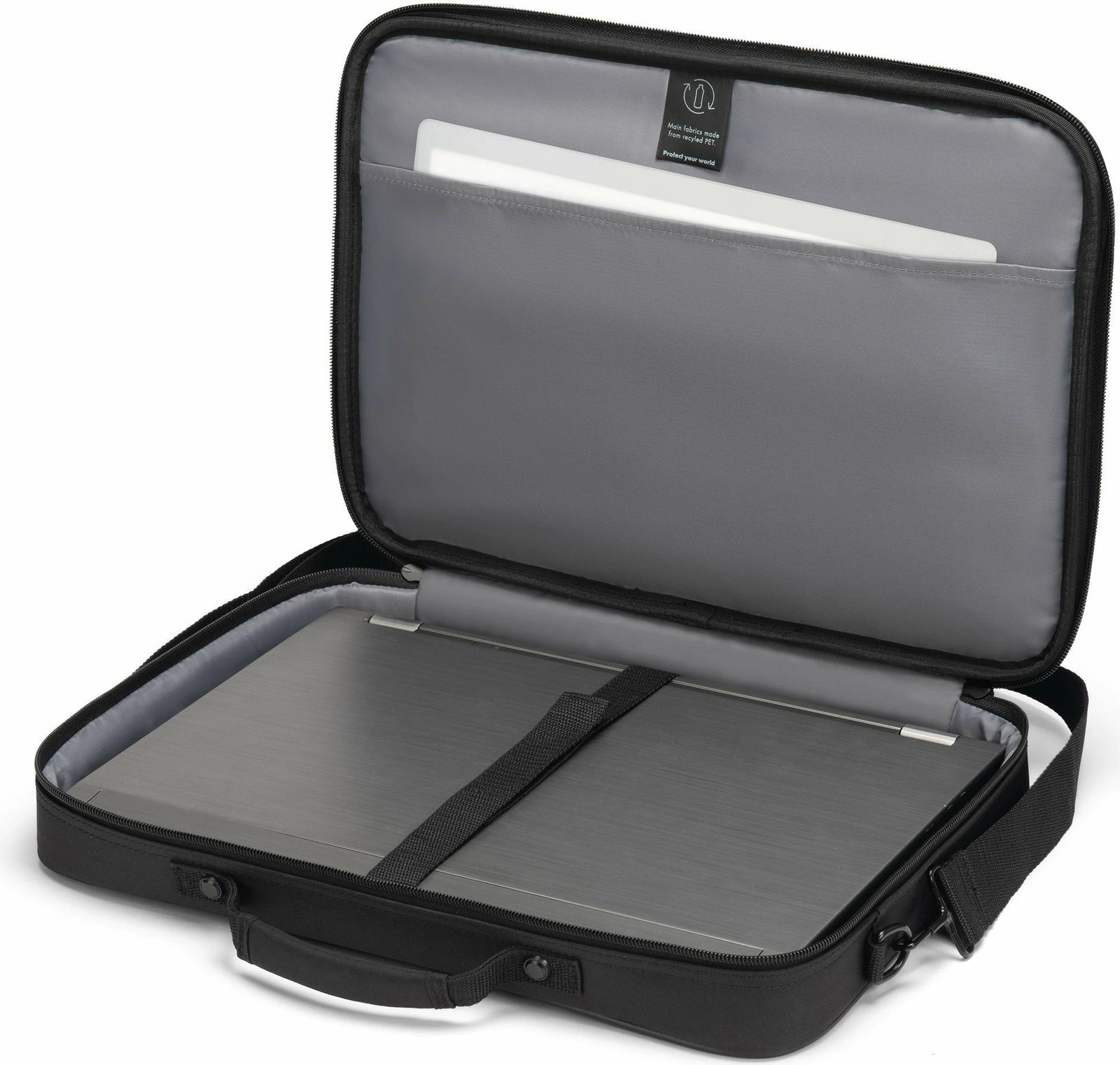 Mbështjellës DICOTA D32089-RPET, 43.9 cm (17.3"), rrip supi, i zi