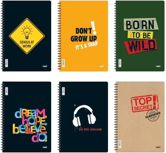 Bllok shënimesh spiral Next Genius 21x29cm, 3 lëndë, 105 faqe