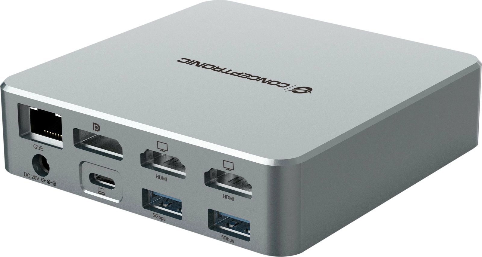 Docking station Conceptronic 15-1 USB-C, 2x HDMI, 2x USB-C, 4x USB-A, 80W, argjend