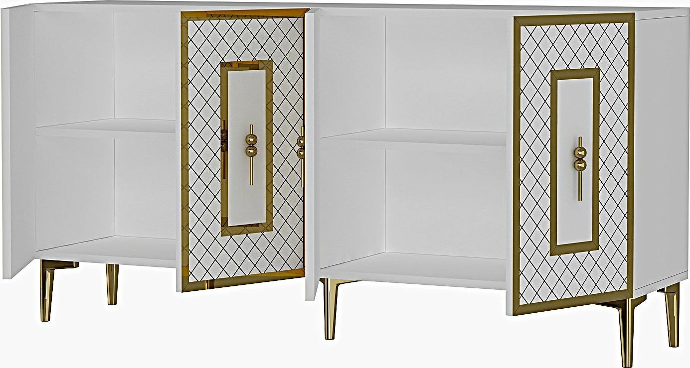 Konsolë Skye Decor, Puma 150, e bardhë dhe ari