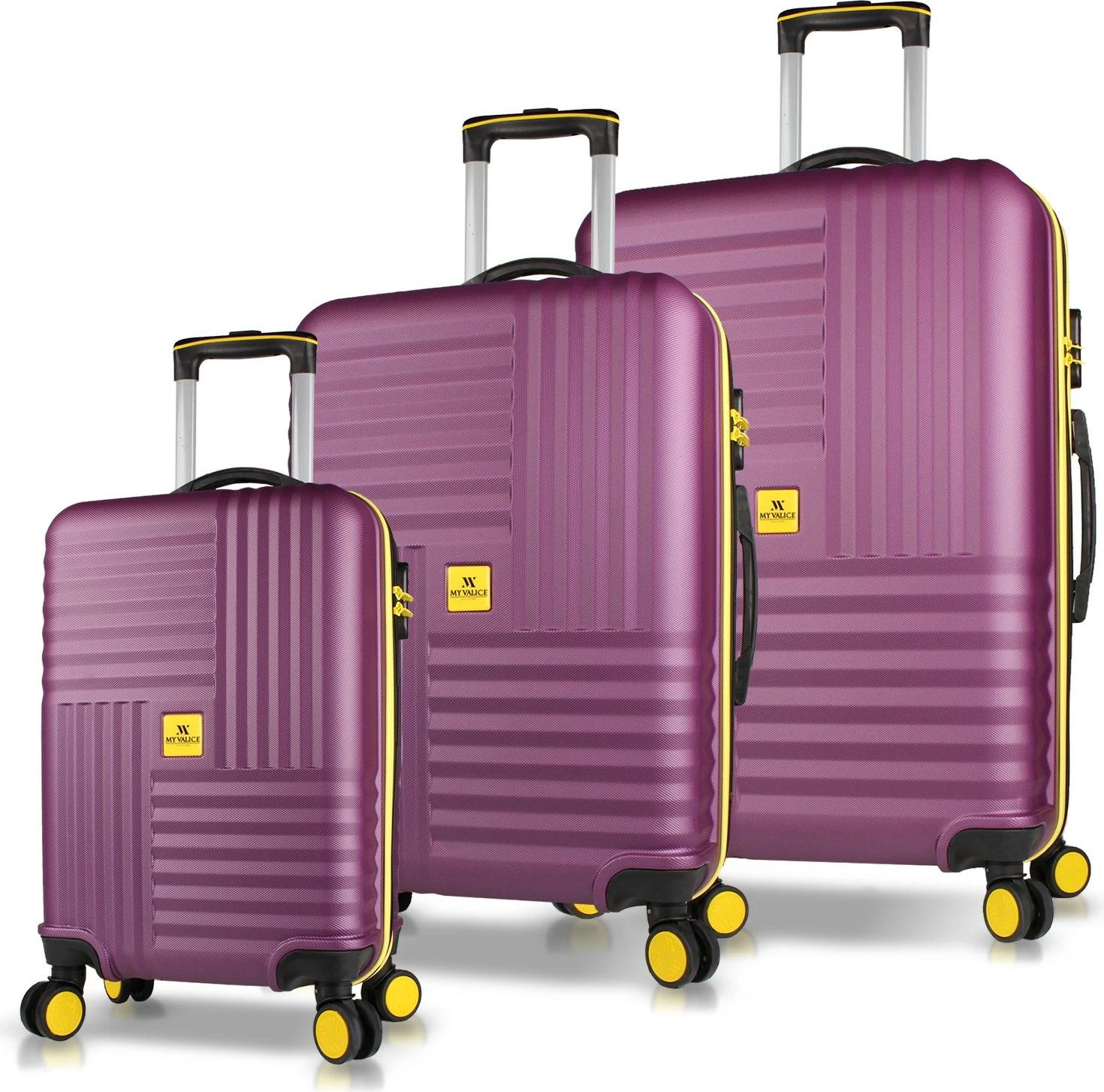 Set valixhesh (3 copë), ngjyrë damson, Zoozie Bags, 8135