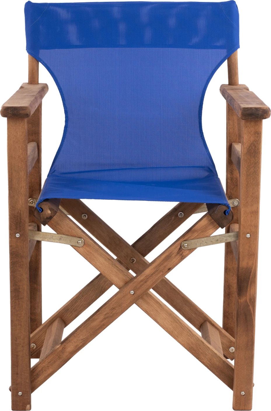 Karrige drejtorësh Limnos, ngjyrë arre, me tekstilene blu, FH10368.01