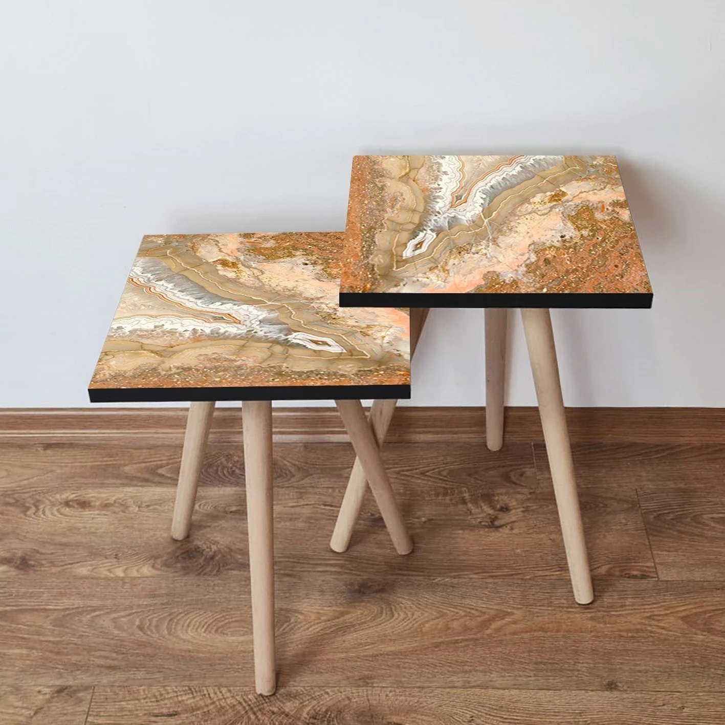 Tavolina ndihmëse të mbivendosura (2 copë), Skye Decor, 2Shp77, salmon