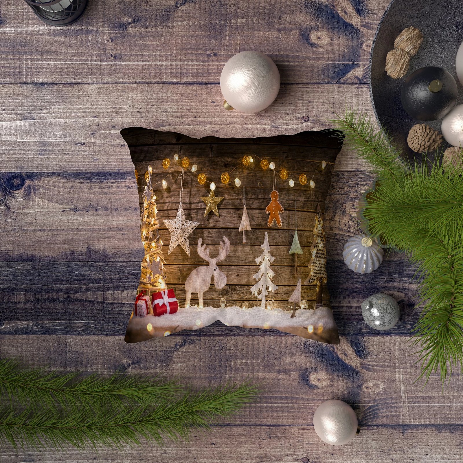 Jastëk dekorativ Aberto Design, NYXMAS059, shumëngjyrësh, 43x43cm