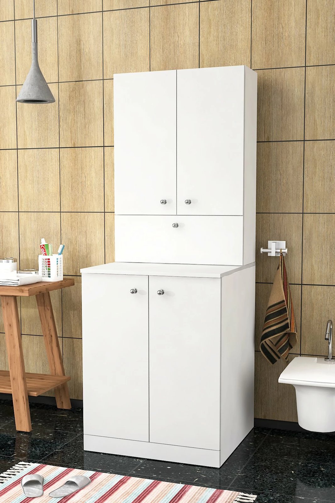 Dollap për lavatriçe Palmira, ngjyrë e bardhë