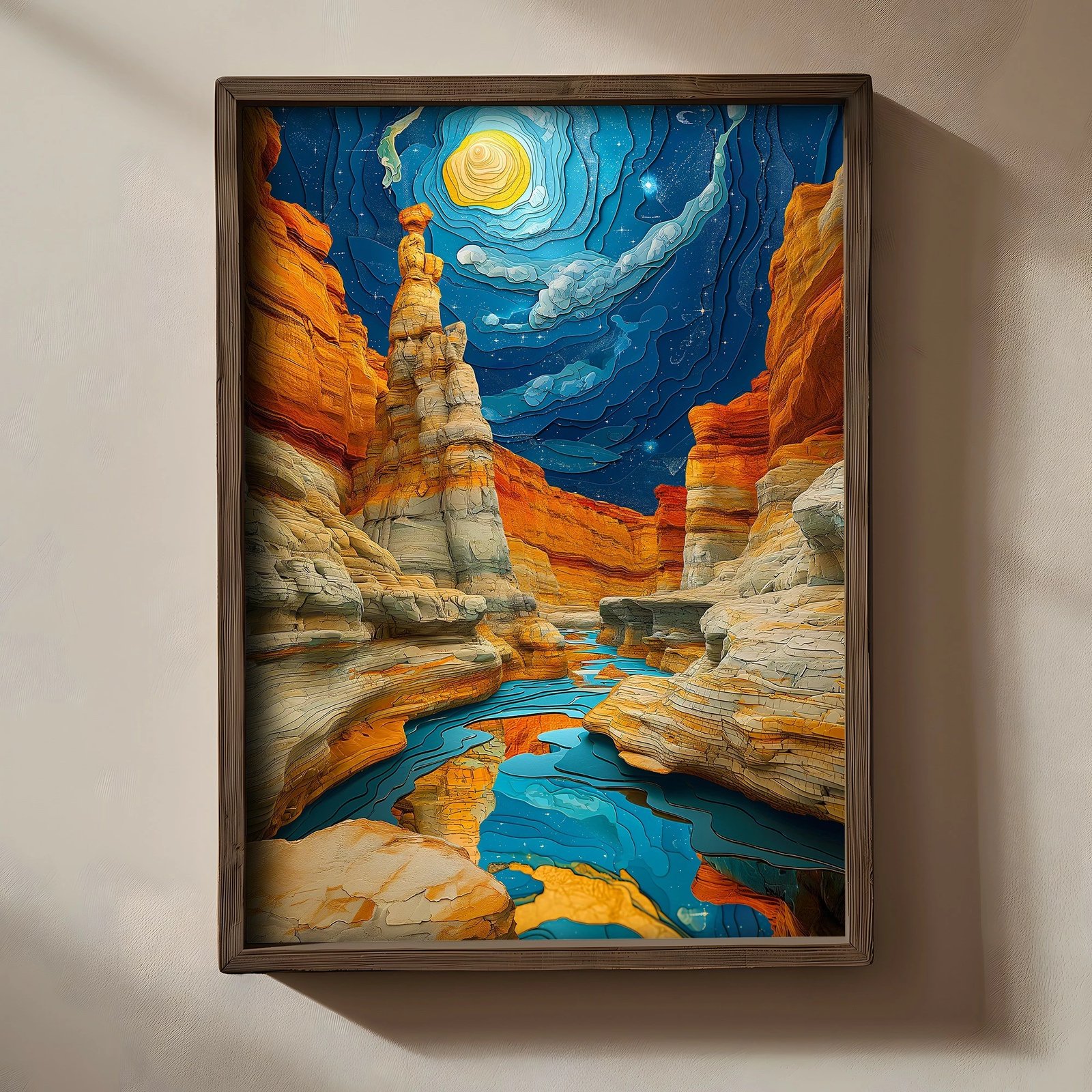 Pikturë dekorative me kornizë MDF, shumëngjyrëshe, Wallity TUN106-XL, 50x70x3.5cm