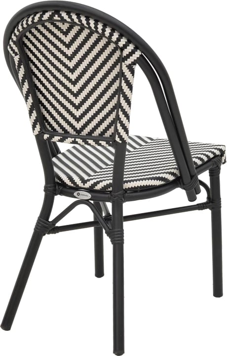 Karrige Uarmin e grumbullueshme, alumini e zezë dhe tekstilene bardhë e zi, 46x57x85cm