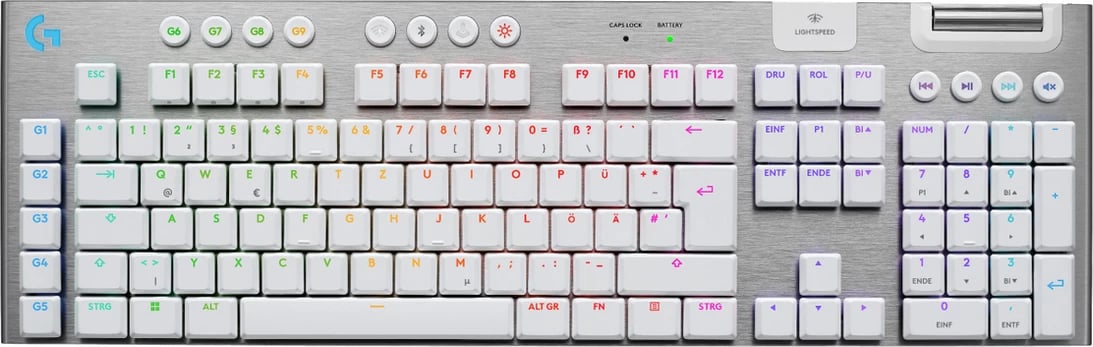 Tastierë gaming Logitech G915 X Lightspeed 920-012686 standard GER layout RGB e bardhë