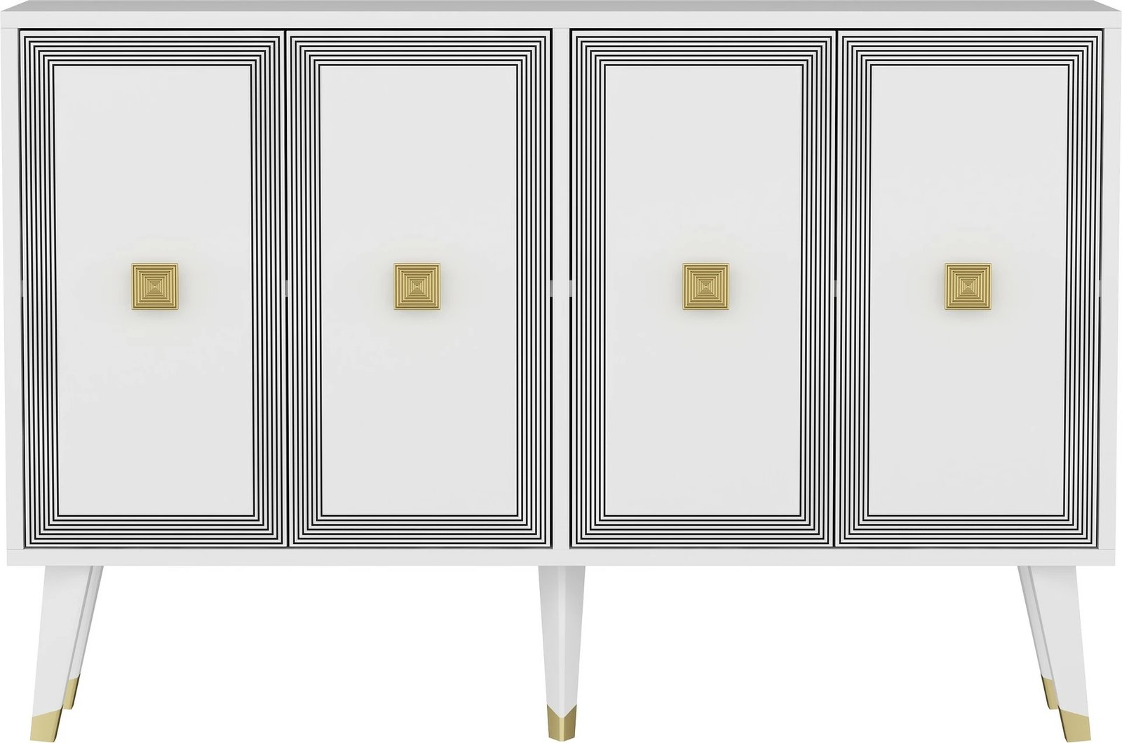 Konsol Skye Decor, Ansel, e bardhë, ari