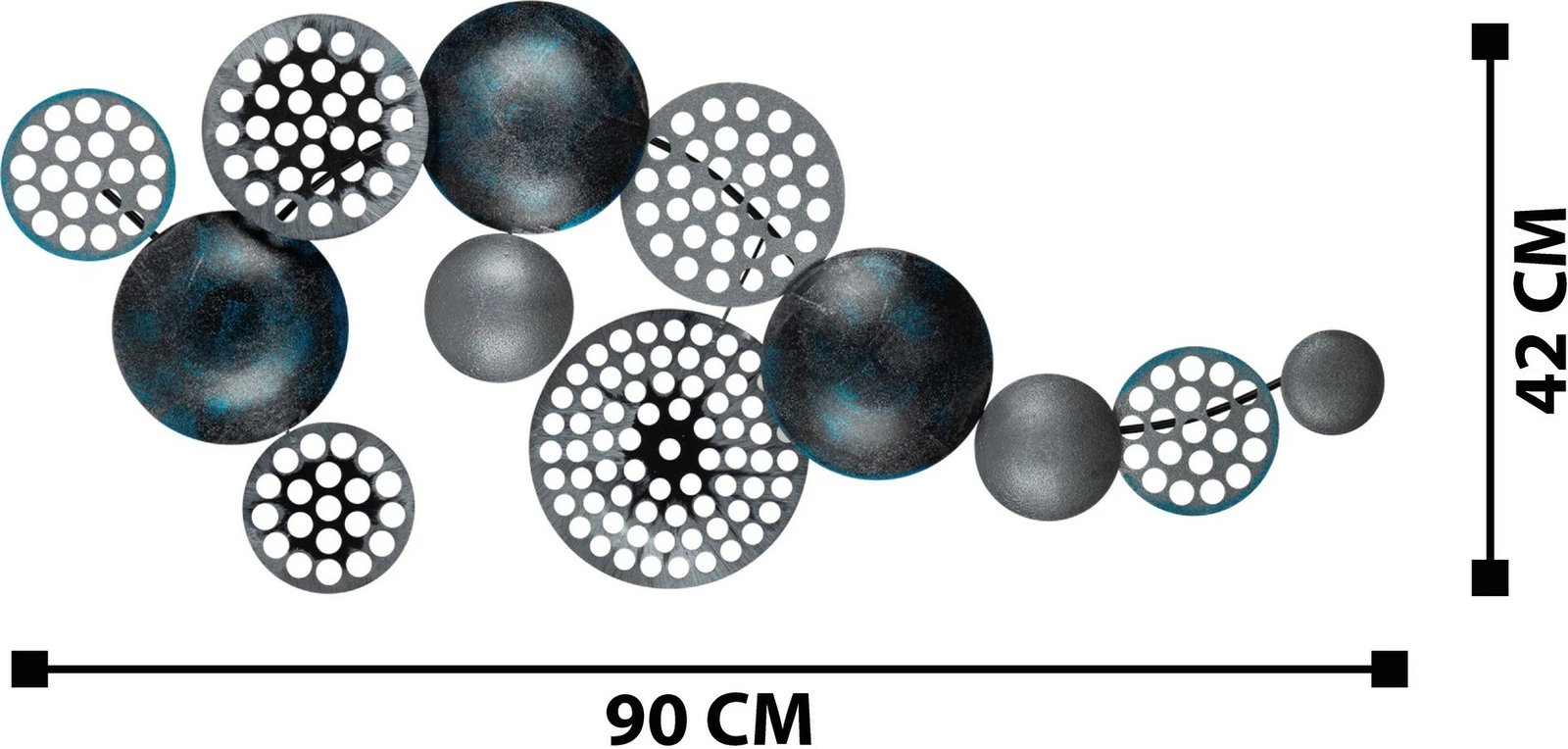Aksesor dekorativ muri prej metali, Wallity Bronte, CH103-5, shumëngjyrësh, 90x8x42cm