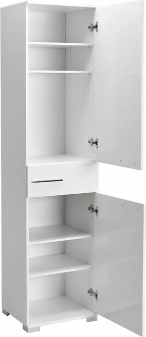 Dollap me sirtarë, ngjyrë e bardhë me shkëlqim, 45x40x188cm