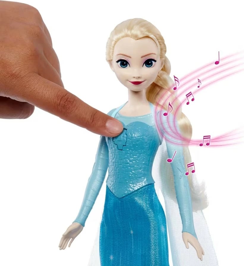 Kukull Elsa kënduese Mattel Frozen JDX52, 30 cm, me fustan blu