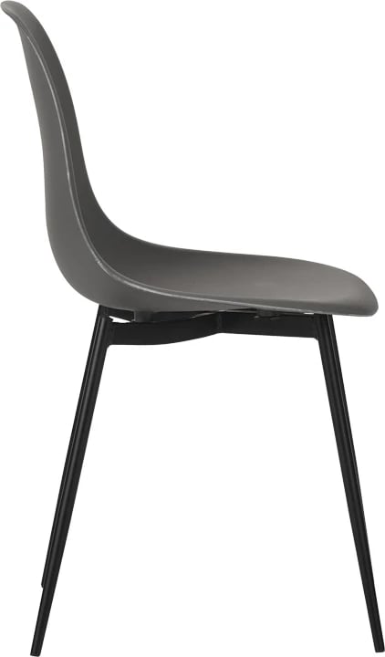 Karrige Ballen, 4 copë, polipropilenë, këmbë metalike të zeza, antracit, 41.5x53x84.5cm