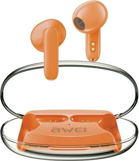 Kufje Bluetooth AWEI T85, TWS, me ENC, Portokalli