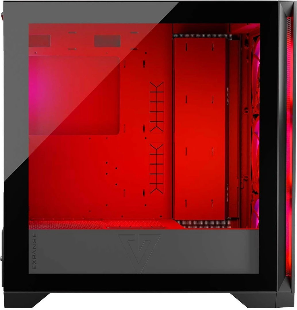 Kasë, MODECOM Volcano Expanse S Apex ARGB (AT-EXPANSE-SG-10-000000-0002), Midi Tower ATX, 4x140mm ARGB, panel xhami i temperuar, USB-C, e zezë