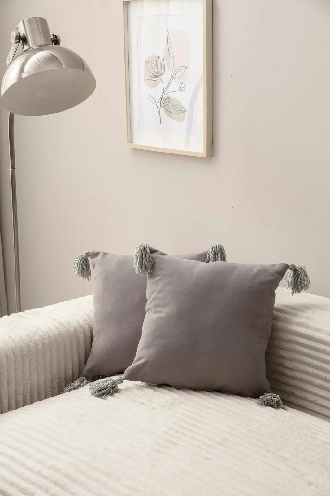 Set mbulesash për jastëk (2 copë), Evila Originals, puskul, ngjyrë gri