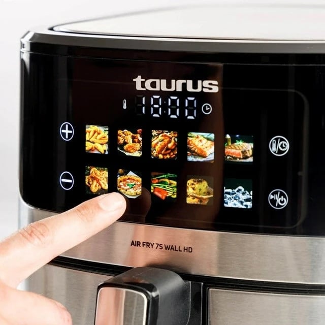 Fritezë me ajër Taurus Air Fry 7S Wall HD, 6.5L, 1600W, E zezë/Inox
