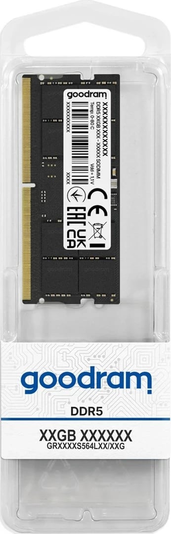 RAM Memorje Goodram DIMM GR5600D564L46S/16G, 16 GB, DDR5, e zezë
