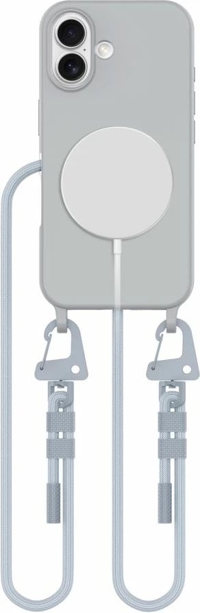 Mbështjellës Tech-Protect Magnecklace për iPhone 15 Pro Max, MagSafe, Gri me litar