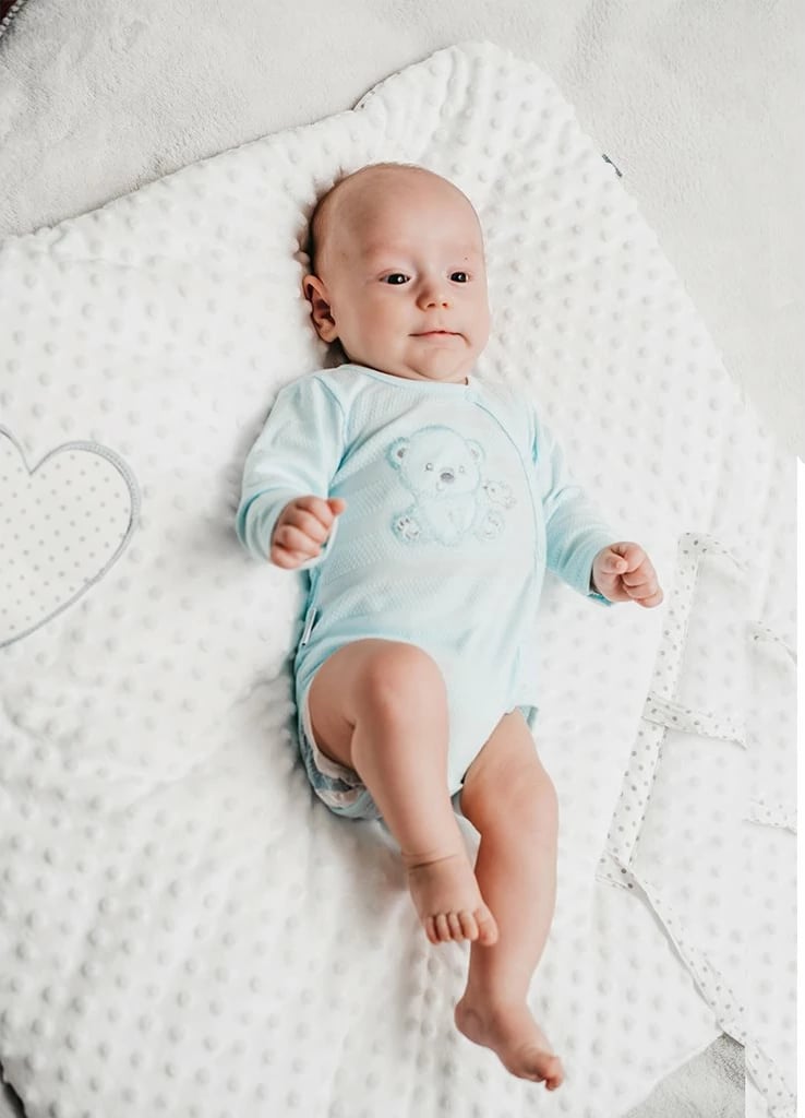 Set bebi, New Baby Sweet Bear, 62 (3-6 muaj), 100% pambuk, për djem, blu, set 4 copë