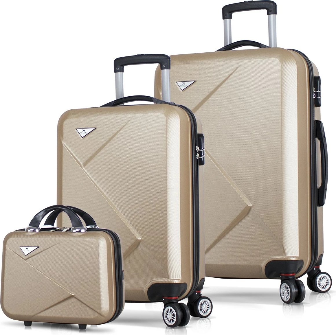 Set valixhesh (3 copë), ngjyrë ari, Zoozie Bags, 8350