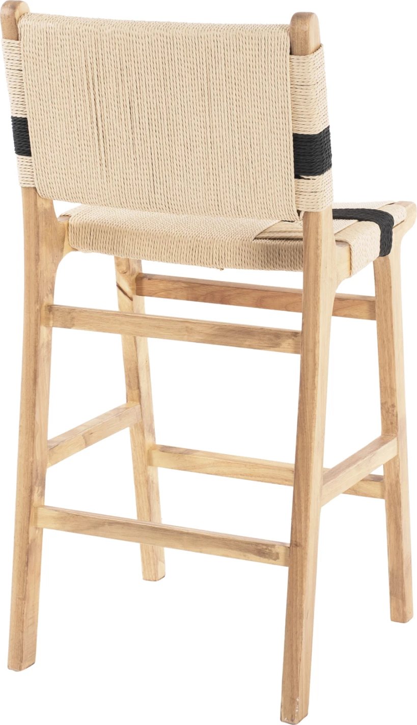 Karrige për bar mesatare FH9325.01 dru gome & litar - ngjyrë natyrale rustike 45x46x95H cm